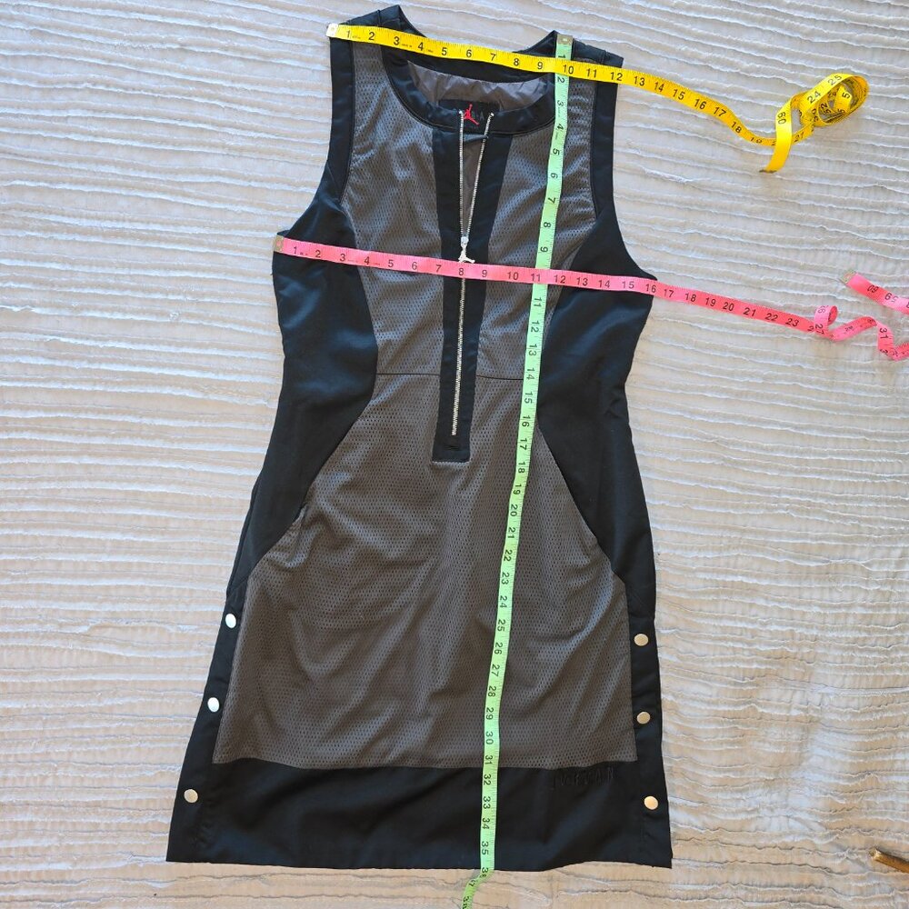 Jordan Utility Capsule Zip Dress Black Grey Mesh Snap Hem Small - Picture 16 of 16